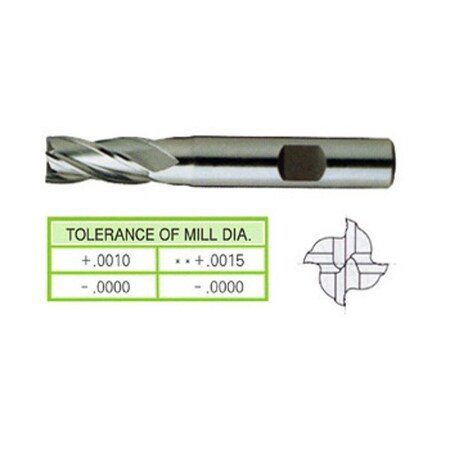 Yg-1 Tool 4 Flute Regular Length Center Cut Tialn-Extreme Coated Hss 07195HE